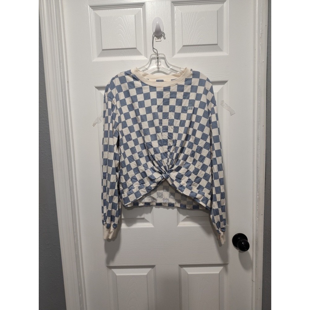 Vans Y2K Streetwear Long Sleeve Crop Top Skater Girl‎ Grunge Indie Size Large